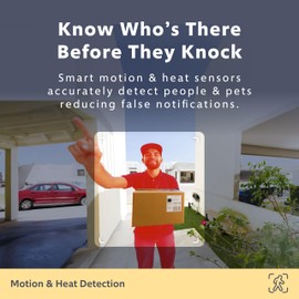 Swann EVO Video Doorbell: HD Video, Wired or Wire-Free, 140° Head-to-Toe View, Advanced Person/Sound/Motion Detection, Live View, Night Vision, 2-Way Talk, Local/Cloud Storage, Weatherproof, w/Chime.