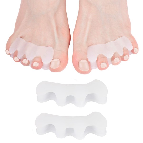 Gel Toe Separators, Spreaders & Straighteners | Hammer Toe Separator to Relieve Foot Pain & Correct Toes | Used as Toe Spacers for Feet with Overlapping Toes | Bunion Corrector for Women & Men