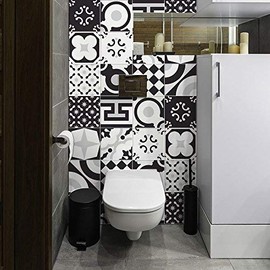 RE-COVERTILES - PS00159 PS00159 Tile Stickers Bathroom and Kitchen 10 Pieces 20 x 20 cm PVC Wall Decoration Waterproof Tiles Mosaic Style Azulejos Cement Tiles
