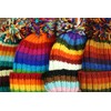 LOUDelephant Hand Knitted Wool Beanie Bobble Hat - Stripe Bright
