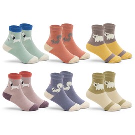 Girls Cotton Crew Socks Kids Seamless Toe Socks Athletic Quarter Socks 5-7 Years