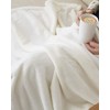 KMUSET Fleece Blanket Twin Size White Lightweight Throw Blanket Super