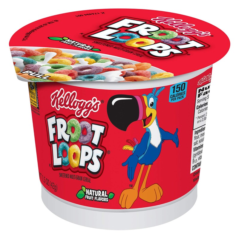 Kellogg’s Froot Loops, Breakfast Cereal in a Cup, Low Fat,