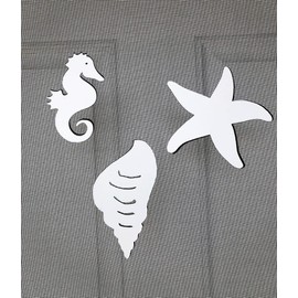 DCentral® Beach Collection Flexible Vinyl Safety Screen Magnets: Double-Sided. White-Easier to See. Decorative. Helps Stop Walking into Screens, for Non-RETRACTABLES,Size W 7.3" x L4.