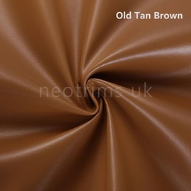 Faux Leather Fabric Smooth Vinyl Leatherette Light Upholstery Crafts Material,16 Colours,Durable & Tough Luxurious Nappa,Neotrims UK. Old Tan Brown, 1/2 Meter