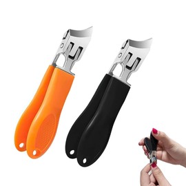 Hfpengzan 2PCS Wide Jaw Opening Anti-Splash Slanted Nail Clipper, Slanted Nail Clippers, Ingrown Nail Clippers Toenail Clippers for Women and Men (Orange Black)