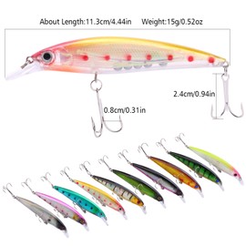 Sougayilang Minnow Fishing Lures Crankbaits Set Fishing Hard Baits Swimbaits Boat Topwater Lures for Trout Bass Perch Fishin