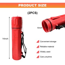 MUQIDA 2 PCS Welding Rod Storage Tube, 14 Inch Waterproof Stick Electrode Storage Canister, Airproof Welding Rod Guard Holder ABS Plastic Container for 10 Lbs Rods, Car Accessories (Red)