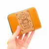 Wachi-Fird Dayan Cat Genuine Leather Mexico Card Wallet Yellow