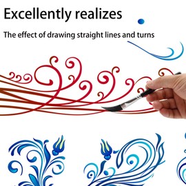 Himmlfel Pinstriping Brush Striping Brushes for Acrylic Watercolour Oil，3 Pcs High Performance Pinstripe Brushes，Professional Artists Script Liner Brush Long Liner Brush Scroll Sword Paint Brush Set