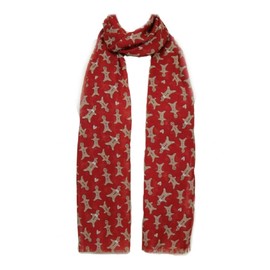 LilyRosa Women's Red Gingerbread Men Scarf Red Scarves Shawl Wrap