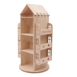 BJTDLLX 360° Rotating Bookshelf, 4 Tier Wood Book Organizer Display Storage Shelf, Wood Tall Bookshelf Bookcase Floor Standing Bookcase Storage Rack Storage Book Display Case Bookrack for Kids