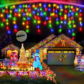 Heceltt Christmas Lights Outdoor, 66FT 640LED 8 Modes with 120 Drops,IP44 Waterproof Timer Memory Function for Christmas Decorations (Multicolor)