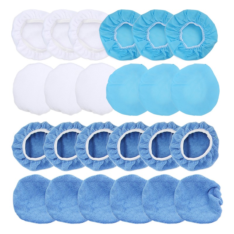 24 Packs Polishing Bonnet 6in/150mm Microfiber Nonwoven Cotton Buffing Pads