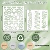 Geometric Texture Stencils for Crafts Reusable 16Pcs Stencils(10X8 Inch)