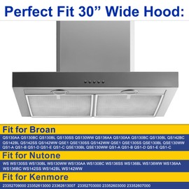Replacement fit for Allure Range Hood Filter 11-3/4" X 14-1/4" X 3/8" fit for Nutone QS1 WS1 Range Hood Filter 99010299 Bps1fa30 fit for Kenmore 30" Range Hood Filters S99010299 99010305 prime&swift