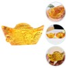HOMSFOU Crystal Feng Shui Golden Ingot with Dragon Pattern for