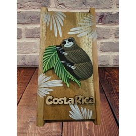 Tapanti store.Chorreador,Costa Rican handcrafted foldable wooden pour-over coffee maker.Includes a reusable cloth filter.Embedded Sloth wooden hand painted design.Light Cedar.Perfect for travel