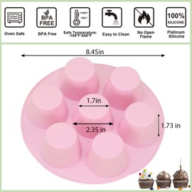 LGQUK Silicone Egg Bite Molds, 3 Pack Silicone Muffin Pans for Air Fryer, Non-Stick 7 Cups Air Fryer Muffin Pan for Baking Egg Bite, Cupcake, Tart, Bread