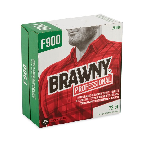 Brawny 29608 Flax 900 Heavy Duty Cloths 9 x 16 1/2 White 72/Box 10 Box/Carton