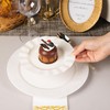 NZVCN 72 Pack Ivory Plastic Plates, 7" Disposable Wave Salad/Dessert