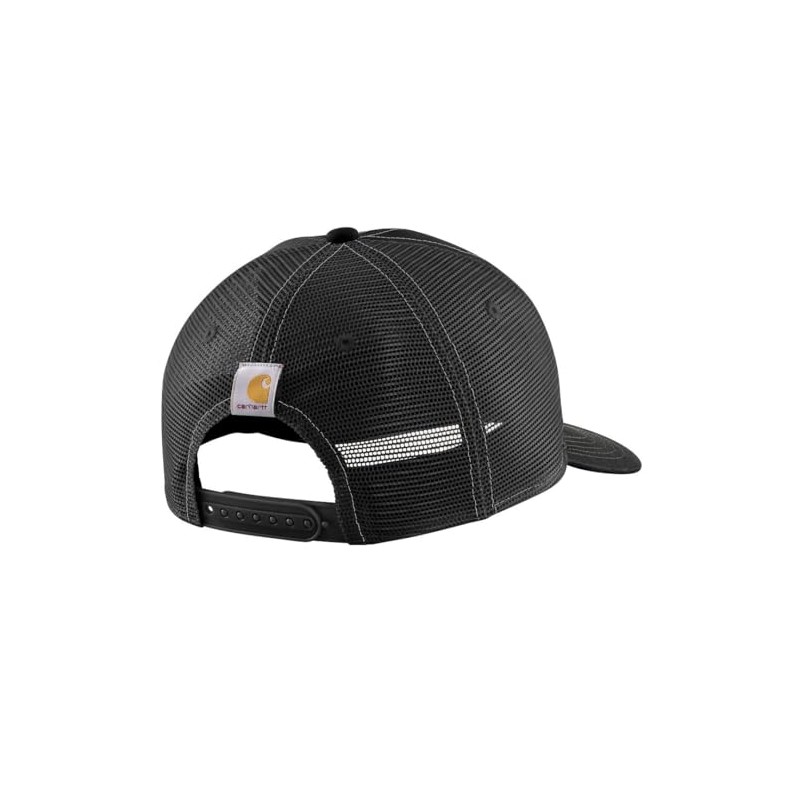Carhartt Men's Canvas Mesh-Back Workwear Patch Cap, Black, One Size