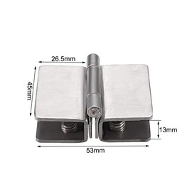uxcell Glass Hinge Cabinet Door Cupboard Showcase Hinge Glass Clamp,Stainless Steel, for 8-10mm Glass Thickness 4Pcs