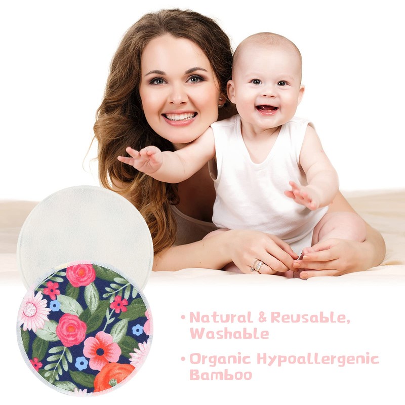 Sosation 30 Pcs Reusable Breast Pads Nursing Covers with Wet