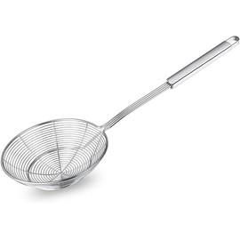 Gift House Creation Spider Strainer Skimmer, Ladle Frying Spoon with Handle for Kitchen Deep Fryer, Pasta, Spaghetti, Noodle (Pack of 2, Silver), 36cm
