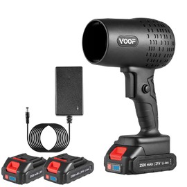 Cordless Leaf Blower, Electric Turbo Jet Blower 250000 RPM, Extended Nozzle, Lightweight Handheld Design, Portable Dust Cleaner for Patio Cleaning, Dust & Debris Cleaning (2 Battery with Toolbox)