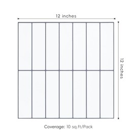 Peel and Stick Backsplash Tiles, 12" × 12" Self Adhesive Peel and Stick Wall Tiles for Kitchen RV Accent Wall Tile (10 Sheets) (White)