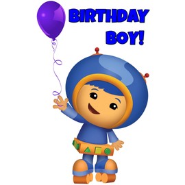 Team Umizoomi - Birthday Boy - for Light-Colored Materials - Featuring Geo - Iron On Heat Transfer 4" x 7"
