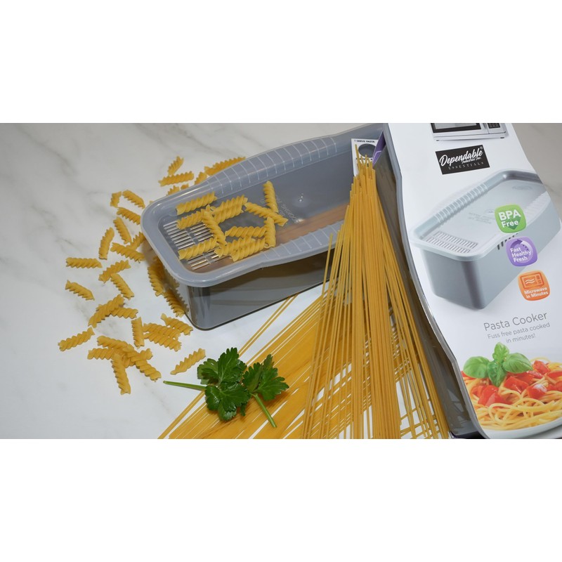 Microwave Pasta Cooker with Built-in Portion Tool – BPA-Free, Non-Stick