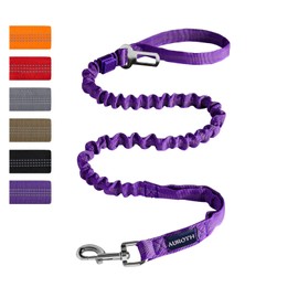 AUROTH Heavy Duty Bungee Dog Leash for Medium Large Breed Dogs, No Pull for Shock Absorption with Car Seat Belt, 2 Padded Handles 4.5FT 6FT Training Dog Leash