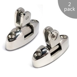 NRC&XRC Pair of Marine Grade 316 Stainless Steel Boat Bimini Top Deck Hinge Swivel Mount