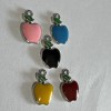 Unbranded Silver Metal Alloy 17mm Enameled Apple Charms Set Of