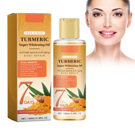 Turmeric Oil Whitening Oil, 100 ml Whitening Turmeric Serum Turmeric Oil Body Oil Essential Oils for Skin Care Turmeric Whitening Oil, Oil for Lightening Dark Skin to Correct Dark Spots