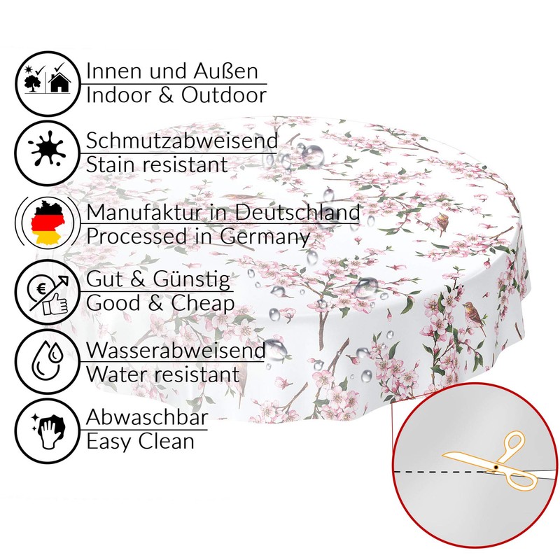 Anro Oilcloth Wax Tablecloth, Washable
