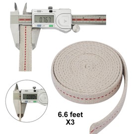 SWATOM 19.7 Feet/3 Rolls Oil Lamp Wicks 3/4 inch Oil Wick for Lamps Cotton Lantern Kerosene Wick Replacement with Genuine Red Stitch