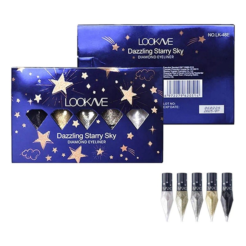 Delineador Líquido Brillante Purpurina 5pcs