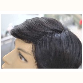 Feibin Popular Men's Wig, 100% Human Hair, For Middle and Older People, Full Wig, Men's, Short, Human Hair Wig, Breathable,