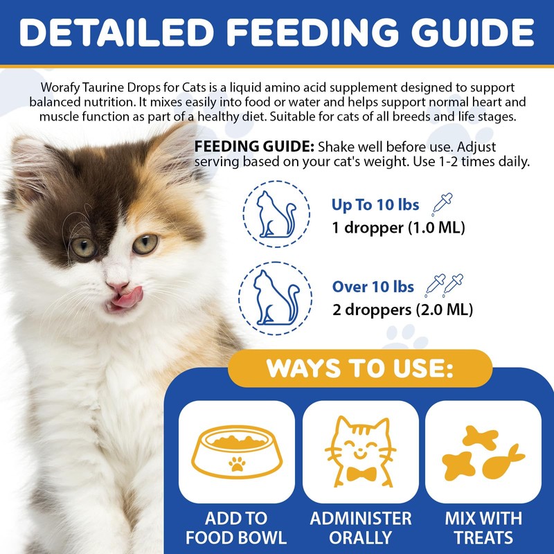 Taurine Drops for Cats – Liquid Taurine Supplement for Eyesight,