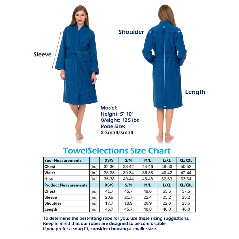 TowelSelections Women’s Kimono Robe, 100% Cotton Terry Cloth Bathrobe, Spa