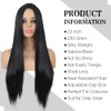 WIGER Long Black Wigs Natrual Black 1B Straight Black Hair
