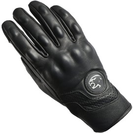 J.A.G. Motorcycle Glove - Premium Leather Perforated Gloves for Men with Knuckle Protection | Touchscreen Motorbike Riding Gloves