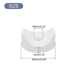 sourcing map 26Pcs Plastic Round Washers, 6mm x 25mm x 3mm White PE Concave Washer Spacer Hardware Machine Fastener for Round Tube Fixing