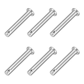 sourcing map 6Pcs 1/4" x 1-3/8" Single Hole Clevis Pins, 304 Stainless Steel Flat Head Clevis Pins Hitch Pin for Trailer Latch, Mechanics Repair, Furniture Installation, Industrial Equipment