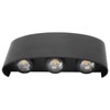 6W LED Wall Light Aluminium Black Shell Warm Light Up