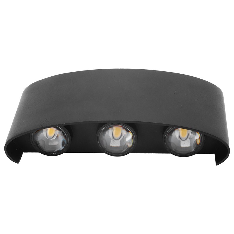6W LED Wall Light Aluminium Black Shell Warm Light Up