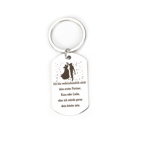 Tranbath Elegant Metal Key Ring, Rectangular Pendant as a Courage